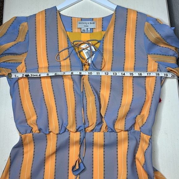 NWT Sachin & Babi x Dillard's Deanna Stripe Cuff Sleeve Mini Dress Size 10 - Picture 14 of 16